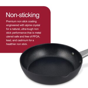 Zyliss Ultimate Pro Nonstick Frying Pan - Hand Anodized Frying Pan with Pour Spout - Non-Stick Stainless Steel Cookware - Scratch-Resistant and Dishwasher-Safe Pan - 8 inches