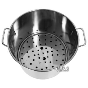 Stock Pot Stainless Steel 40QT Lid Steamer Pot Brew Vaporera Kettle Tamales New 10Ga