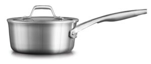 calphalon premier stainless steel cookware, 1.5-quart sauce pan with cover