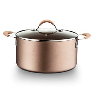 nutrichef durable non-stick cookware dutch oven, large pot | 5 quarts, compatible models nccw14s & nccw20s, one size, brown