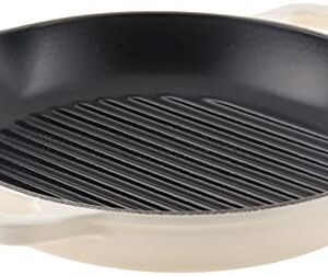 Le Creuset Enameled Cast Iron Signature Deep Round Grill, 9.75", Meringue