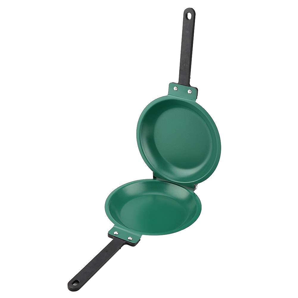 Omelette Pan, Omelette Maker, Omelet Maker Nonstick, Double Side Non-stick Ceramic Coating Flip Frying Pan Easy Flip Pancake Maker Household Kitchen Cookware Chef's Pans(Green)