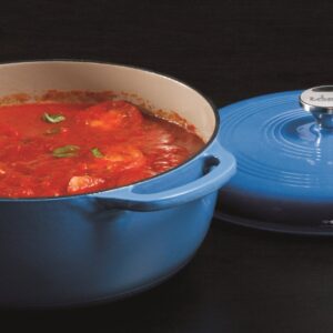 Lodge EC7D33 Enameled Cast Iron Dutch Oven, 7.5-Quart, Caribbean Blue & L8SK3 10-1/4-Inch Pre-Seasoned Skillet