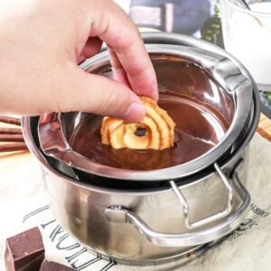 Stainless Steel Double Boiler Pot Chocolate Melting Pot for Melting Chocolate, Butter, Cheese, Candle and Wax Making Kit Double Spouts with Capacity of 400ml
