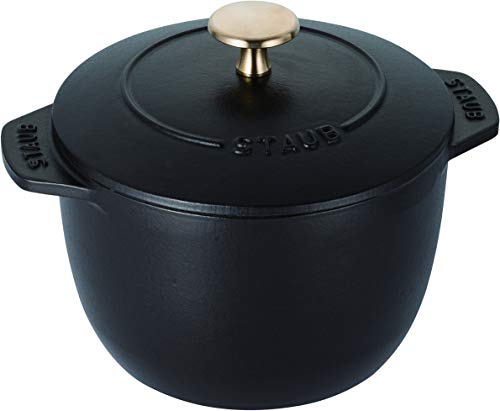 Staub 40509-655 La Cocotte de Gohan, Black, M, 6.3 inches (16 cm), Rice Pot, 2 Cups, Cast Iron, Enameled Pot, Induction Compatible, Rice Cooker, Authentic Japanese Product