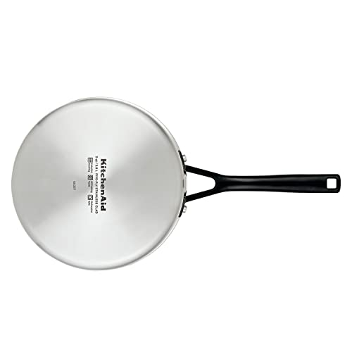 KitchenAid 5-Ply Clad Polished Stainless Steel Saucepan with Lid, 3 Quart