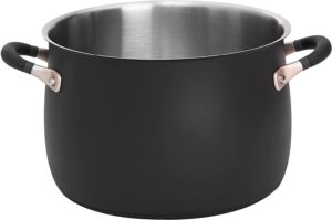 meyer accent series stainless steel stockpot, 8 quart, matte black