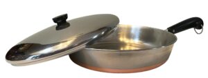 12" revere ware copper clad frying pan with lid