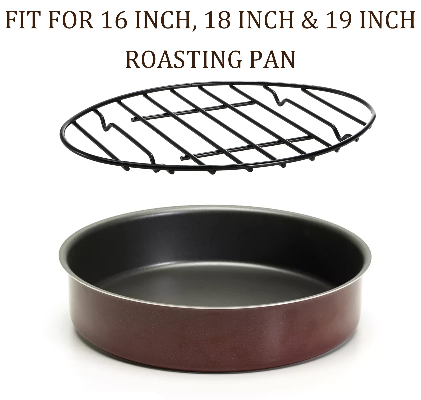 Yesland 4 Pack Oval Roasting Rack Cooling Rack with Integrated Feet, 12 x 8.5 Inch Black Non-stick Coating Iron Baking Rack for Cooking, Roasting, Drying, Grilling, PTFE Free