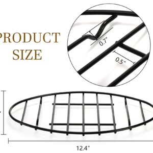 Yesland 4 Pack Oval Roasting Rack Cooling Rack with Integrated Feet, 12 x 8.5 Inch Black Non-stick Coating Iron Baking Rack for Cooking, Roasting, Drying, Grilling, PTFE Free