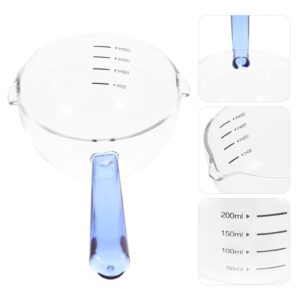 UPKOCH Glass Saucepan Glass Saucepan Stovetop Pot Small Milk Pan Soup Pot Cooking Sauce Pan with Pour Spout and Handle for Home Kitchen Restaurant 200ml Blue