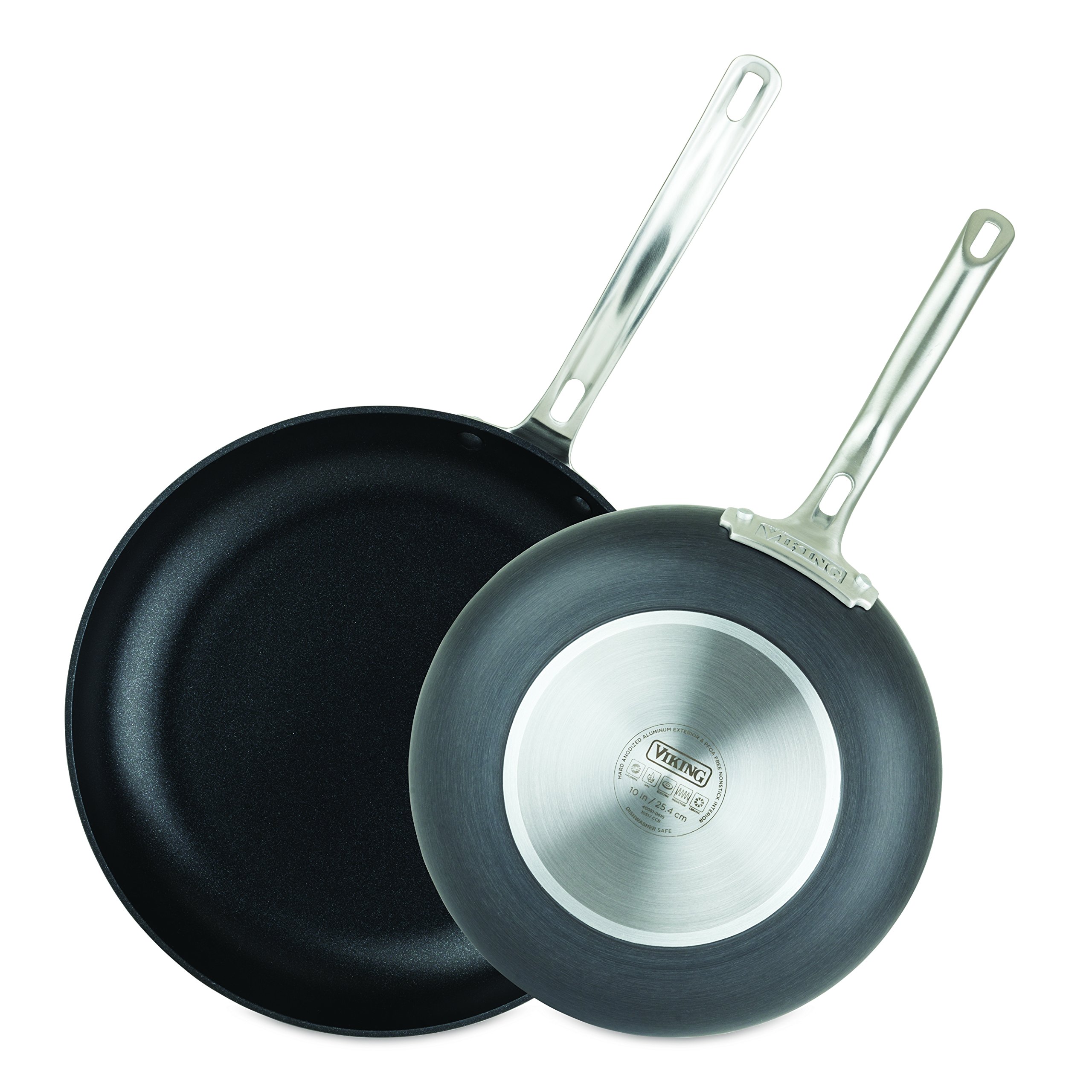 VIKING 40051-1182-1012 Hard Anodized Nonstick Fry Pan Set, 10 Inch and 12 Inch, Gray