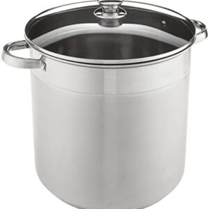 McSunley Stockpot with Encapsulated Bottom Base, 16 Qt, Stainless Steel