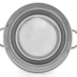 McSunley Stockpot with Encapsulated Bottom Base, 16 Qt, Stainless Steel