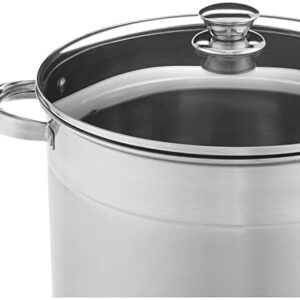 McSunley Stockpot with Encapsulated Bottom Base, 16 Qt, Stainless Steel