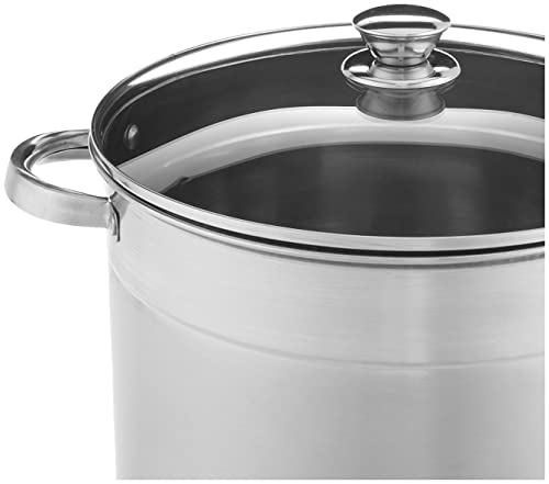 McSunley Stockpot with Encapsulated Bottom Base, 16 Qt, Stainless Steel