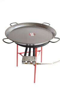 spanish paella kit with gas burner & polished steel pan - 32 inch (80 cm) up to 40 servings
