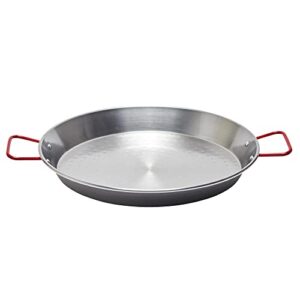 garcima 14-inch carbon steel paella pan, 36cm, silver