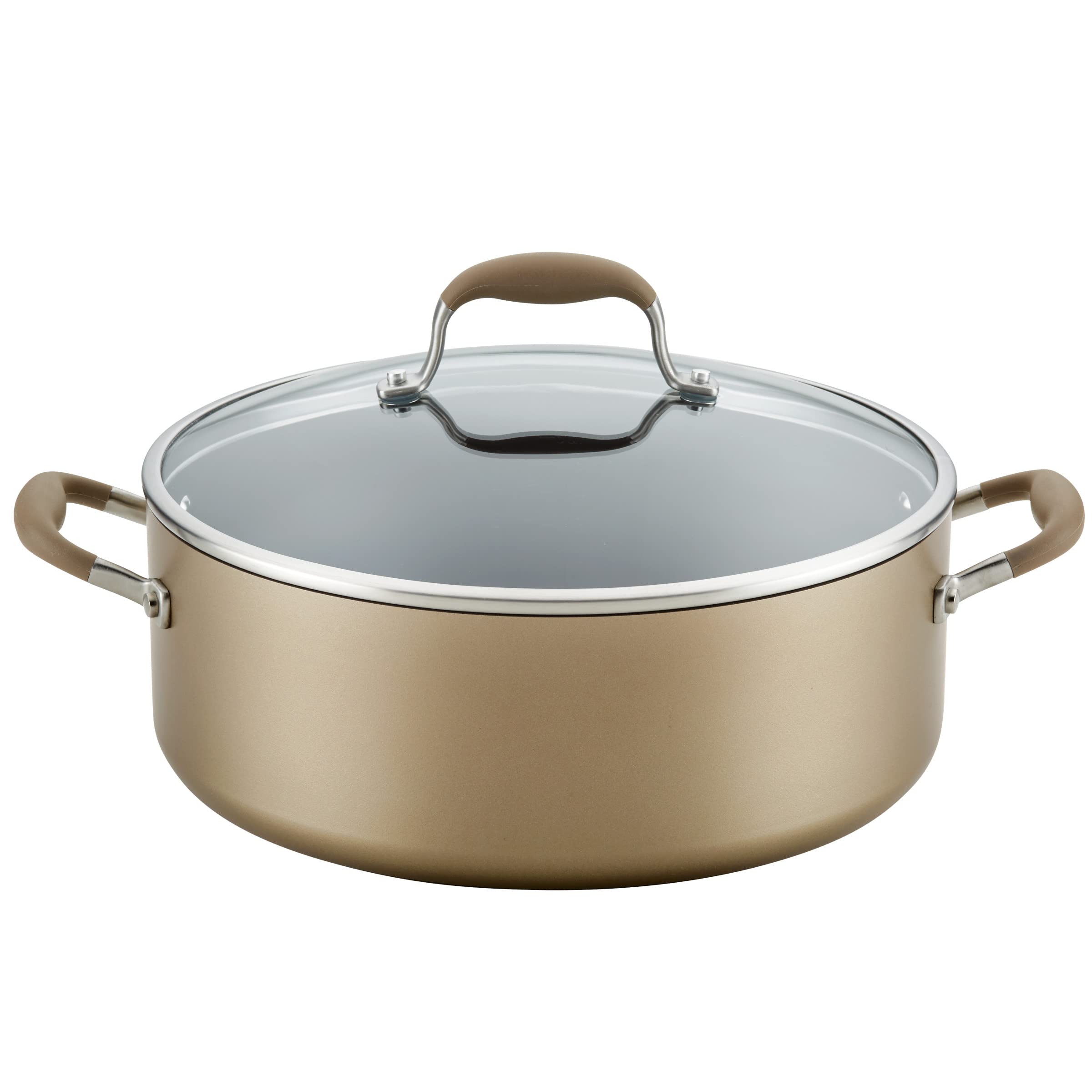 Anolon Advanced Home Hard-Anodized Nonstick Wide Stock Pot/Stockpot (7.5-Quart, Bronze)