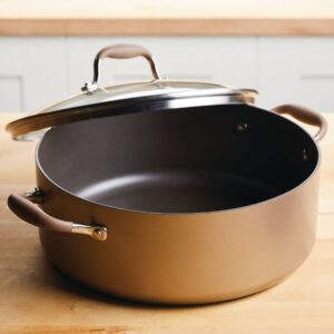 Anolon Advanced Home Hard-Anodized Nonstick Wide Stock Pot/Stockpot (7.5-Quart, Bronze)