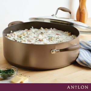 Anolon Advanced Home Hard-Anodized Nonstick Wide Stock Pot/Stockpot (7.5-Quart, Bronze)