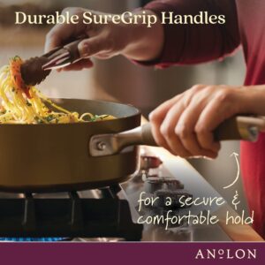 Anolon Advanced Home Hard-Anodized Nonstick Wide Stock Pot/Stockpot (7.5-Quart, Bronze)