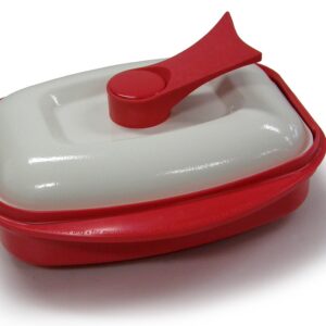 Microhearth Grill Pan for Microwave Cooking, Red