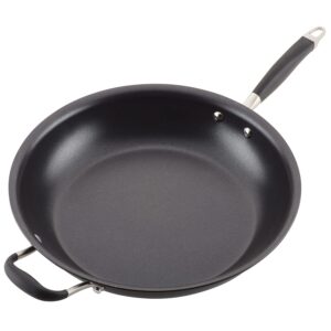 Anolon Advanced Home Hard Anodized Nonstick Frying Pan/Skillet with Helper Handle, 14.5 Inch, Onyx