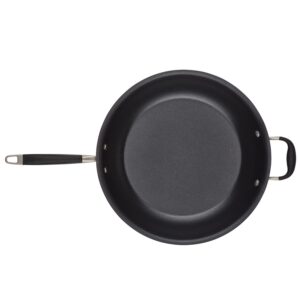 Anolon Advanced Home Hard Anodized Nonstick Frying Pan/Skillet with Helper Handle, 14.5 Inch, Onyx