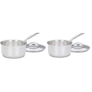 cuisinart 719-16 1.5-quart chef's-classic-stainless-cookware-collection, saucepan w/cover & 719-14 1-quart chef's-classic-stainless-cookware-collection, saucepan w/cover