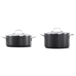 calphalon classic hard-anodized nonstick cookware, 5-quart dutch oven with lid & classic hard-anodized nonstick cookware, 7-quart dutch oven with lid