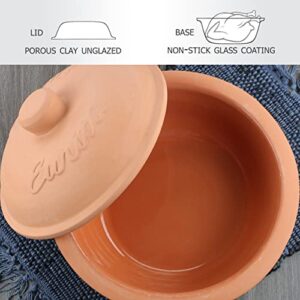 Eurita Clay Roaster, Non-Stick Dutch Oven, Versatile Cooking Vessel With Free Recipe Guide, 4 Quarts