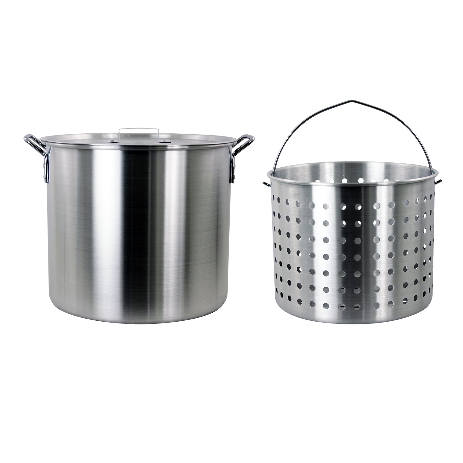 CHARD , Aluminum Stock Pot and Perforated Strainer Basket Set, 42 quart