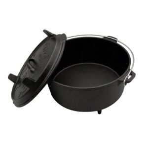 keleday dutch oven 8 quart cast iron dutch oven with lid for outdoors and indoor use pre-seasoned camping cookware pot with lid large dutch oven for frying griddling stewing
