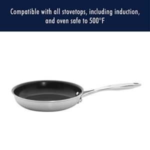 HENCKELS Clad Impulse 2-pc Nonstick Pan Set, Nonstick Frying Pan Set, 3-Ply Clad Stainless Steel, Mirror Finish, Dishwasher Safe, Oven Safe, Induction Stove Compatible, Teflon