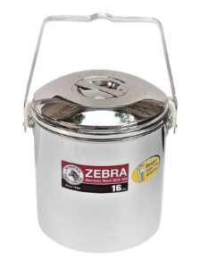 zebra thailand improved 16cm loop handle pot, silver