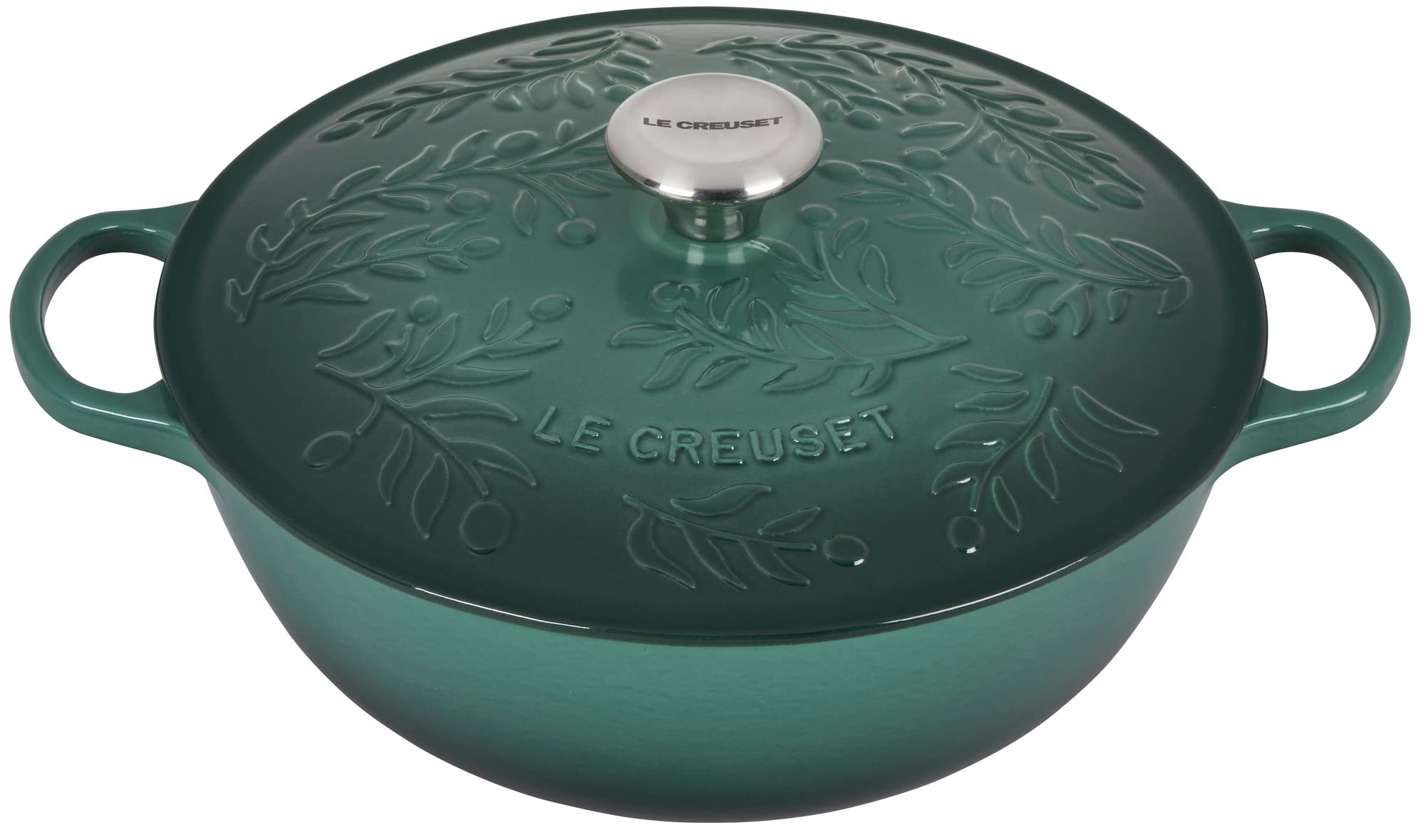 Le Creuset Olive Branch Collection Enameled Cast Iron Signature Soup Pot with Embossed Lid, 5.25 qt., Artichaut