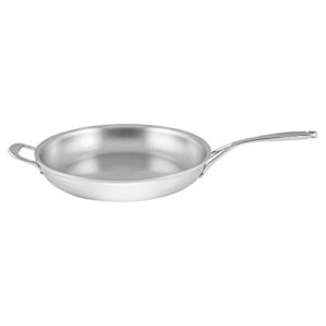 demeyere atlantis proline 12.6-inch stainless steel fry pan with helper handle