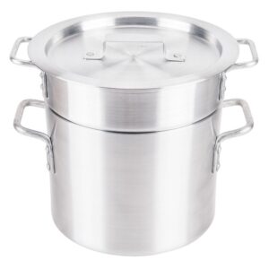 royal industries double boiler with lid, 8 qt, 9" x 7.3" ht, aluminum, commercial grade - nsf certified