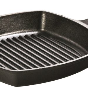 Lodge L8SGP3 Pre-Seasoned Cast-Iron Square Grill Pan and Grill Pan Scraper Bundle