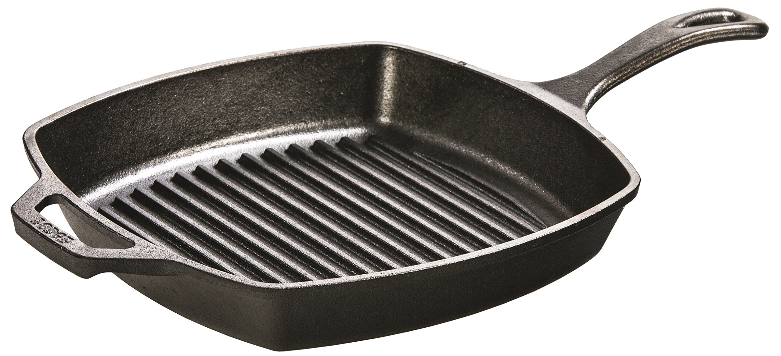 Lodge L8SGP3 Pre-Seasoned Cast-Iron Square Grill Pan and Grill Pan Scraper Bundle