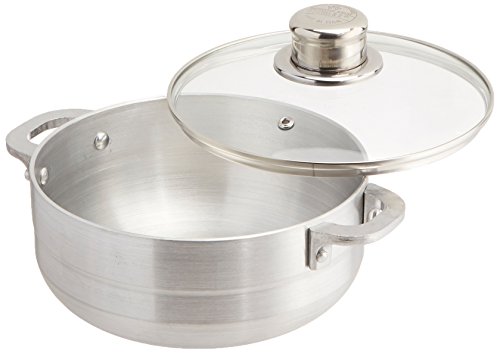 Uniware Aluminum Heavy Gauge Caldero With Glass Lid, Silver, 2 quart