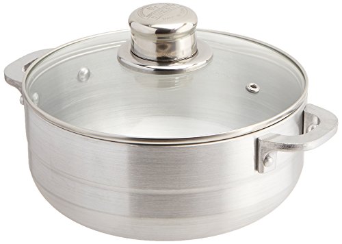 Uniware Aluminum Heavy Gauge Caldero With Glass Lid, Silver, 2 quart