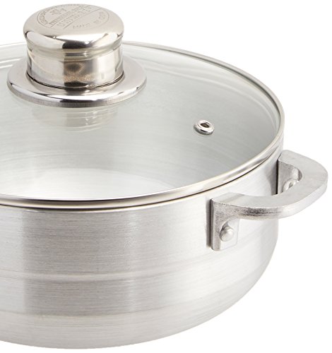 Uniware Aluminum Heavy Gauge Caldero With Glass Lid, Silver, 2 quart