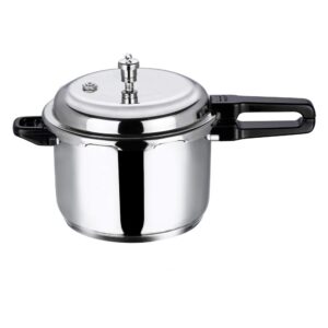 vinod pressure cooker stainless steel – outer lid - 5 liter – induction base cooker – indian pressure cooker – sandwich bottom – best used for indian cooking, soups, and rice recipes, quinoa