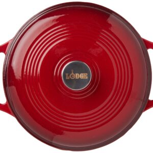 Lodge EC6D43 Enameled Cast Iron Dutch Oven, 6-Quart, Island Spice Red & EC6D43 Enameled Cast Iron Dutch Oven, 6-Quart, Island Spice Red