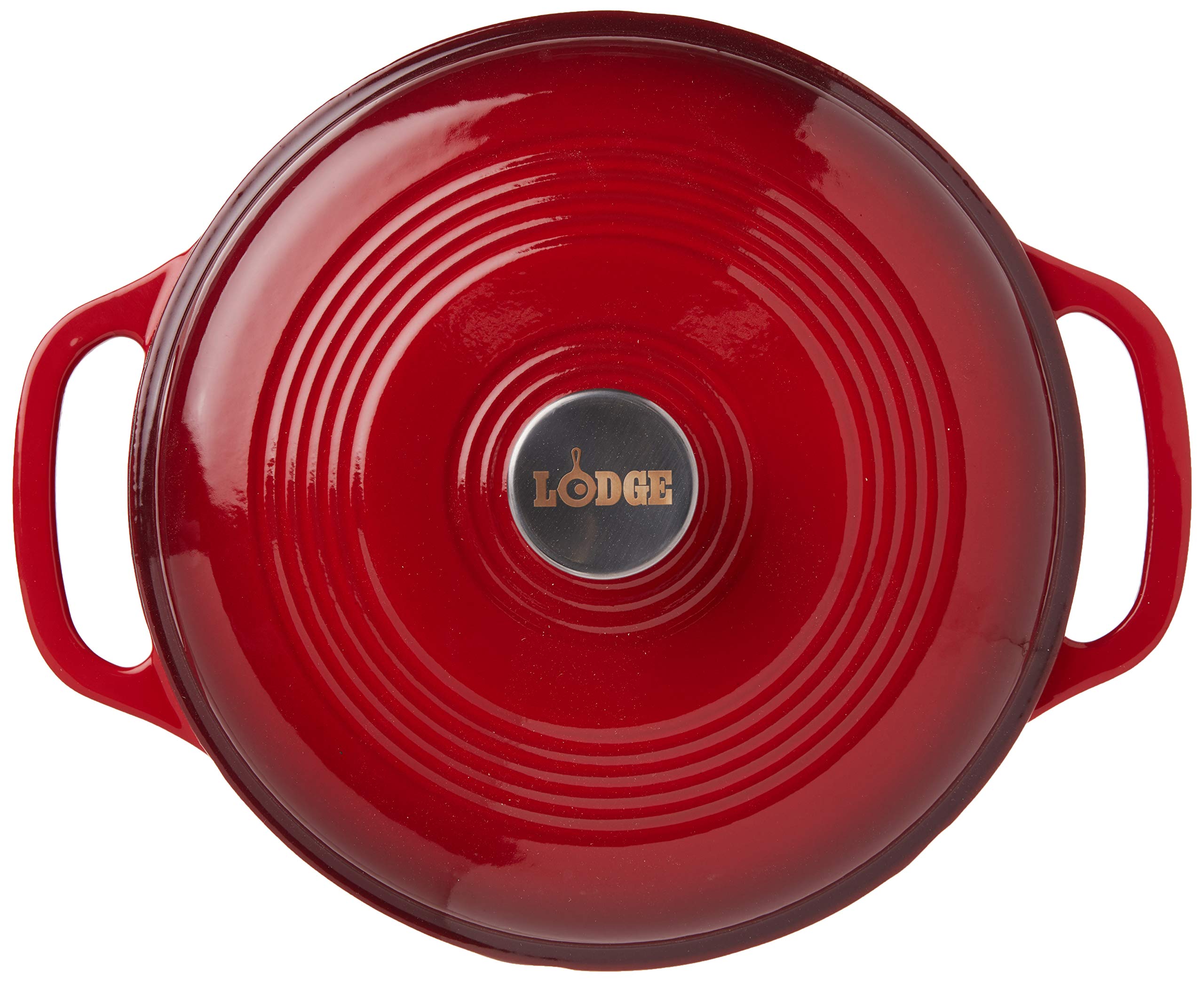 Lodge EC6D43 Enameled Cast Iron Dutch Oven, 6-Quart, Island Spice Red & EC6D43 Enameled Cast Iron Dutch Oven, 6-Quart, Island Spice Red