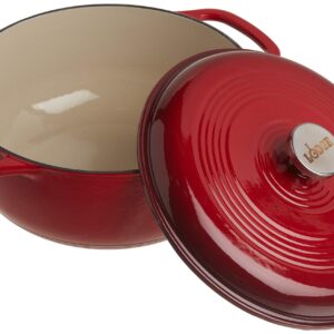 Lodge EC6D43 Enameled Cast Iron Dutch Oven, 6-Quart, Island Spice Red & EC6D43 Enameled Cast Iron Dutch Oven, 6-Quart, Island Spice Red