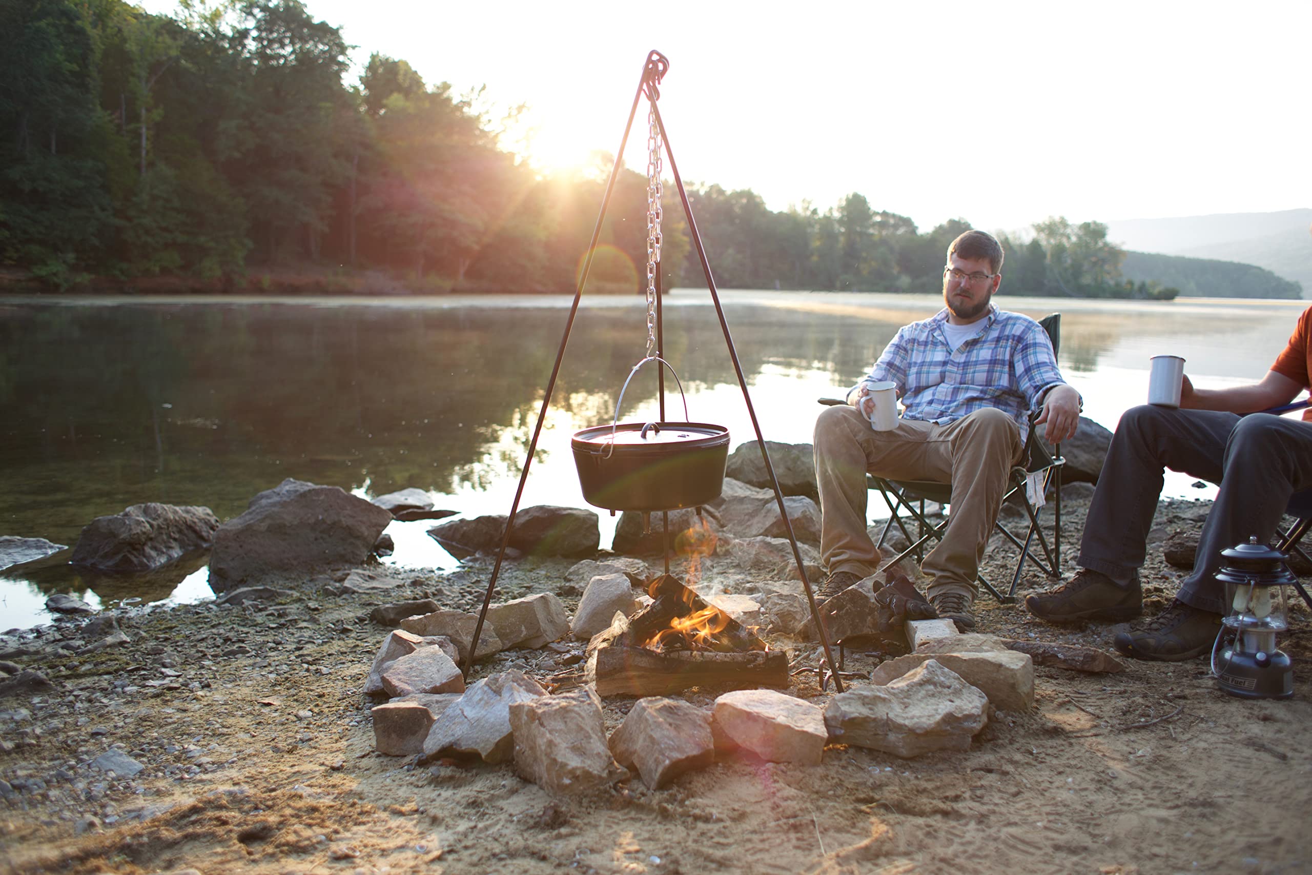 Lodge Tall Boy Tripod with Camp Dutch Oven Lid Lifter