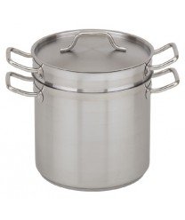 royal industries double boiler with lid, 12 qt, 10.2" x 9.3" ht, stainless steel, commercial grade - nsf certified